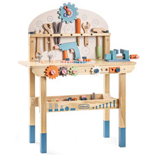 Large Wooden Play Tool Workbench Set for Kids Toddlers, Construction Workshop To