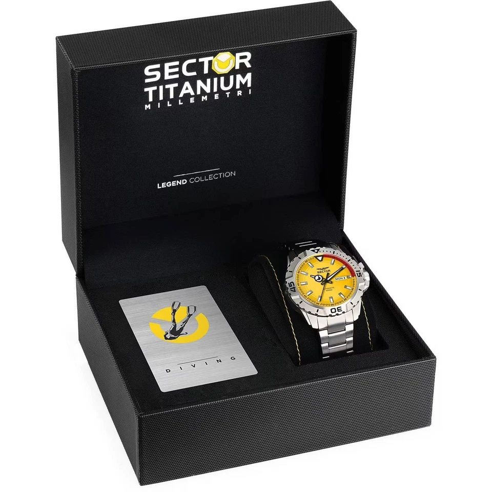 Orologio Sector Legend Titanium Millemetri Automatico R3223135002 Watch Giallo  - Immagine 2 di 4