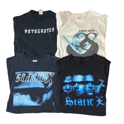 Vintage 2000s Nu Metal T-Shirt Lot Motograter Static-X Tour Simon Says L/XL