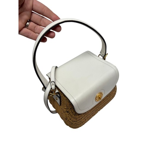 Tory Burch Lacquered Rattan Basket - New Ivory - Picture 3 of 13
