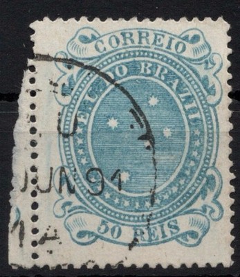 1890/91 Brazil/Brasil [Sc.100c; Mi.86b]  50r dark slate green Southern Cross