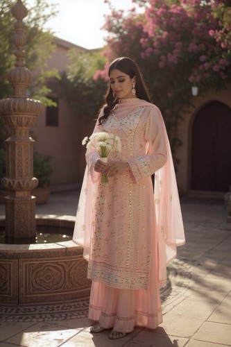 L 40 Readymade stitched bollywood Kameez Dupatta Pant suit Dress - Picture 2 of 9