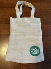 NWOT Whole Foods Market Mini Canvas Tote with Snap Closure 8 1/2” X 6 3/4”