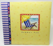 Markings - 12 x 12 Summer Fun Scrapbook Album Yellow Beach Theme Front  Back
