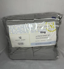 Sweet Home Collection 1800 Series Deep Pocket Microfiber 4 Piece Sheet Set Gray