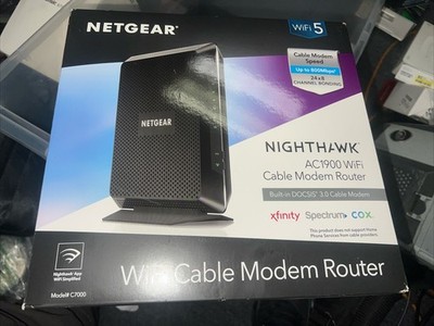New In Box Sealed NETGEAR Nighthawk AC1900 Wi-Fi Cable Modem Router Combo C7000 