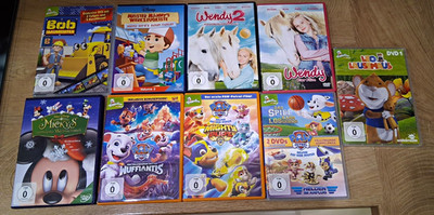 9 DVDs Paw PATROL, Wendy, Leo Lausemaus, Bob der Baumeister, Mickey Mouse ...
