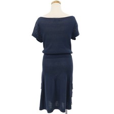 Chanel Dress Cotton Navy Size 34 P47013 Women's