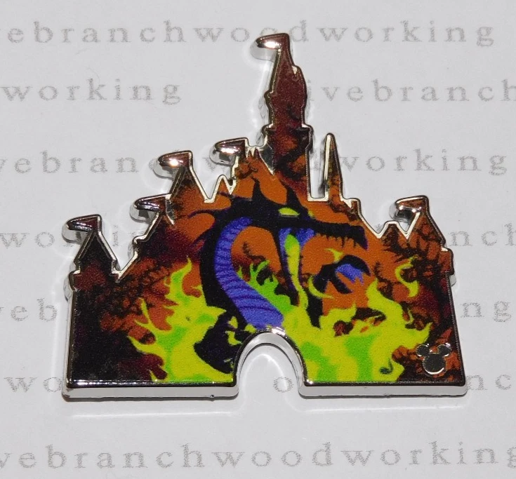 2025 Disney Hidden Mickey MALEFICENT DRAGON - CASTLE Disneyland Fantasmic Pin