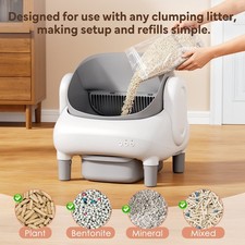 Self Cleaning Litter Box Open Top Automatic App Control fMultiple Cats Large