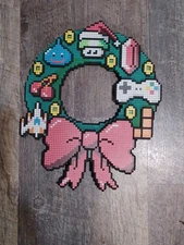 Think Geek 8-bit LED Lighted Foam Christmas Wreath Retro Video Game Decor