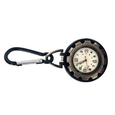 Outdoor Hiking Climbing Alloy Backpack Clip-on Carabiner Quartz Pocket Watch/