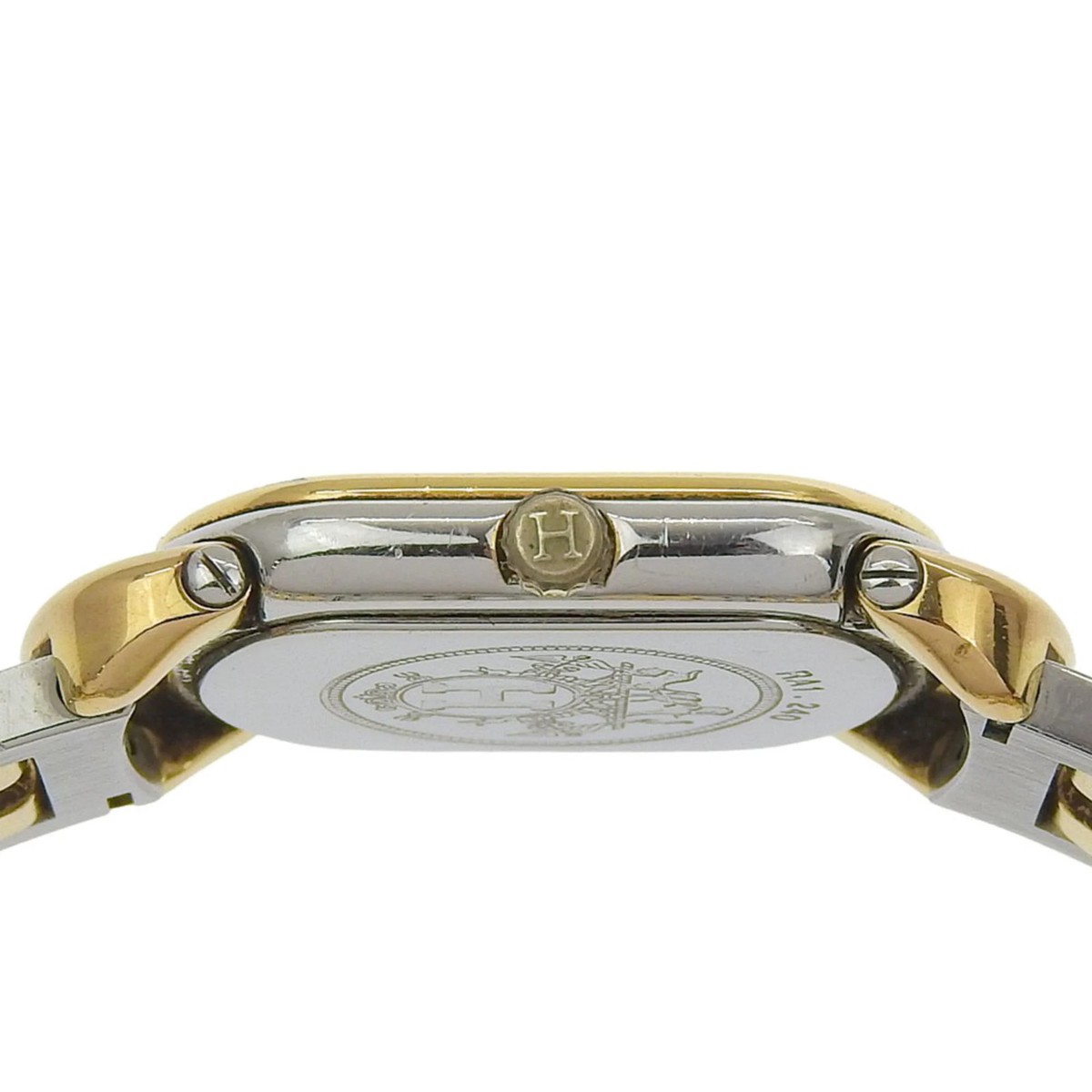Hermès Rally Watch RA1.240 Stainless Steel with Gold Plated 