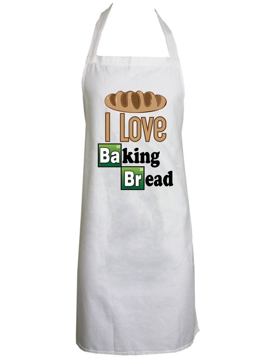 Apron I Love Baking Bread White