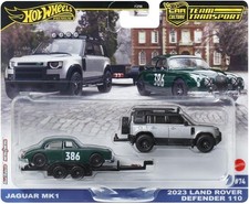 Hot wheels Team transport jaguar mk1 et land rover defender 110 année 2023