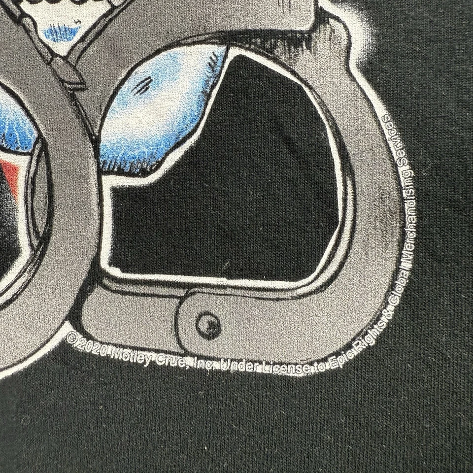 Motley Crue XL Raglan 衬衫白色棉质表带摇滚复古 80 年代风格 — 第 4/4 张图片