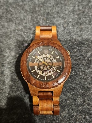 Troy Wood Men's Automatic Skeleton  Watch 47mm By Lumbr 