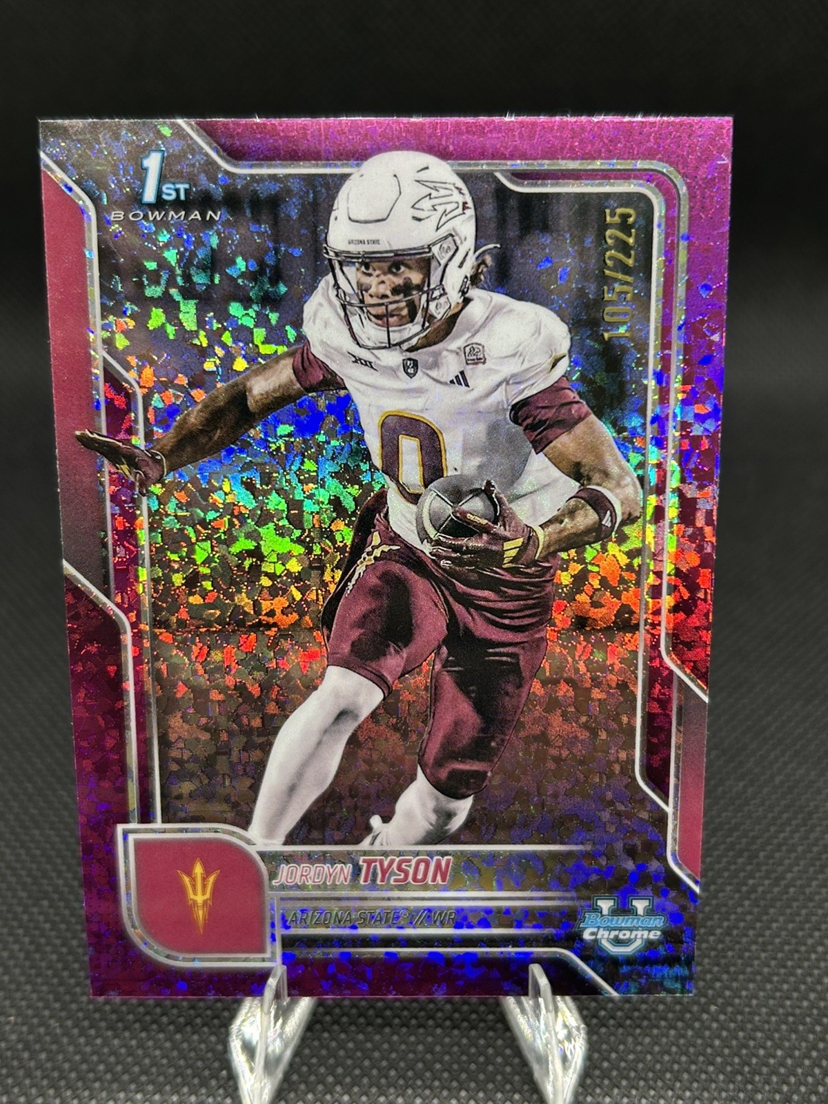 2025 Bowman Chrome U Jordyn Tyson #31 Fuchsia Mini Diamond Refractor 131/225