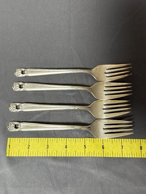 4 Rogers Eternally Yours 1941 Salad Forks Silverplate 1847 IS Flatware#3