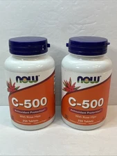 2x-NOW Foods C-500 With Rose Hips Exp 05/2027 Antioxidant 500 Tablets