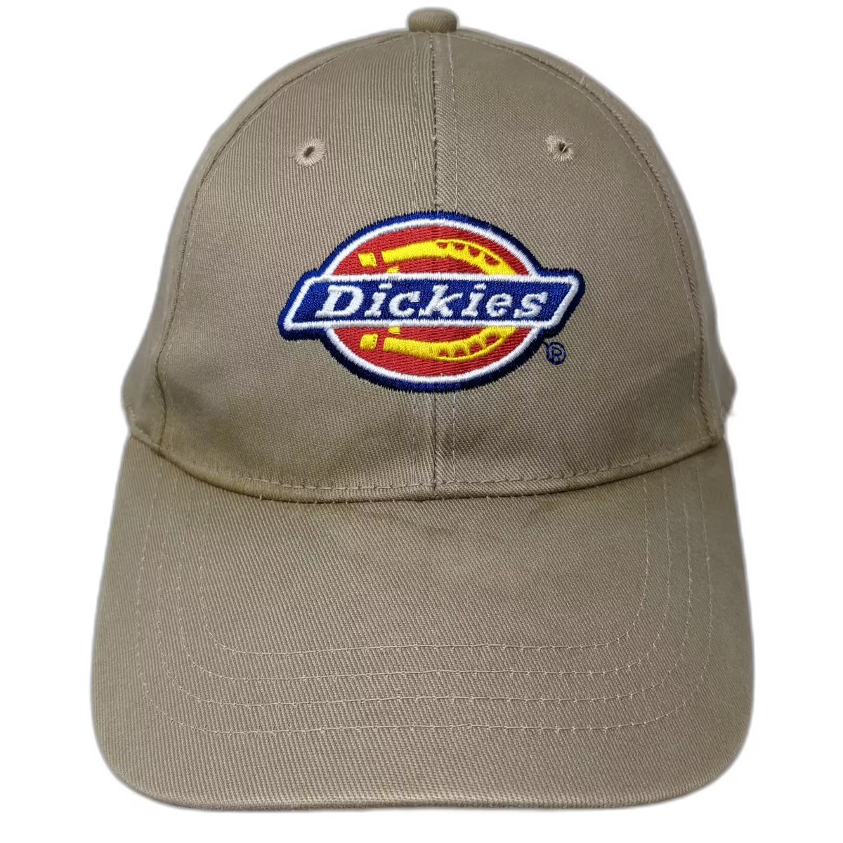 Dickies Baseball Cap Beige Blue Strapback OS Hat Embroidered Logo
