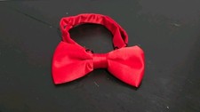 Kids Red Satin Tuxedo Bowtie, Adjustable, Extends to 17 Inches