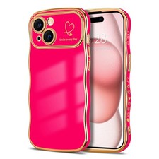 For iPhone 17 Air 16 15 Pro Max 14 13 12 11 Wave Frame Curly Shape Soft TPU Case