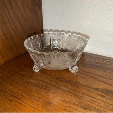 Vintage Cut Crystal 3-Footed Candy Dish Bowl ...