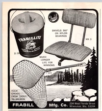 1967 Print Ad Frabill Mfg Milwaukee WI  Minnow Bucket Net Boat Seat Fishing