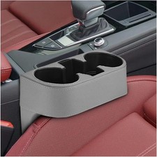 ZIMISI Car Cup Holder, PU Leather Auto Front Console Gap Filler Organizer, Multi