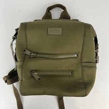 Dagne Dover Indi Neoprene Moms Bag Backpack Green Zippered Pockets