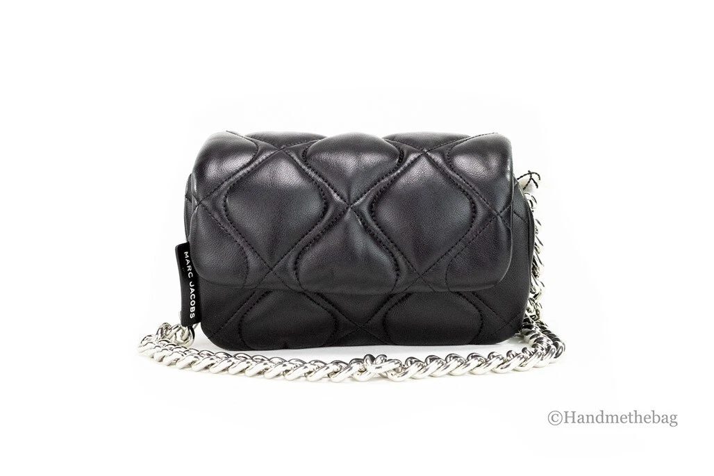 Marc Jacobs Pillow Small Black Quilted Leather Shoulder Crossbody Bag Purse