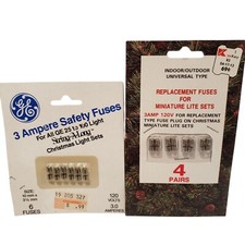 3 Amp Fuses for Christmas Light Lite Strings 1 pack of 6 Replacement 120 V Hobby