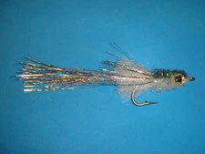 FLY FISHING FLIES - Gray/White (SHAD) MURDICH MINNOW size #1/0 (3 Pcs.)