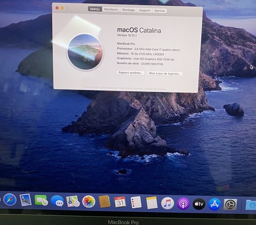 Carte mère MacBook Pro 15" A1707 2017 i7 2,9 Ghz 16Go 500 GB Testée Installé - Photo 4/4