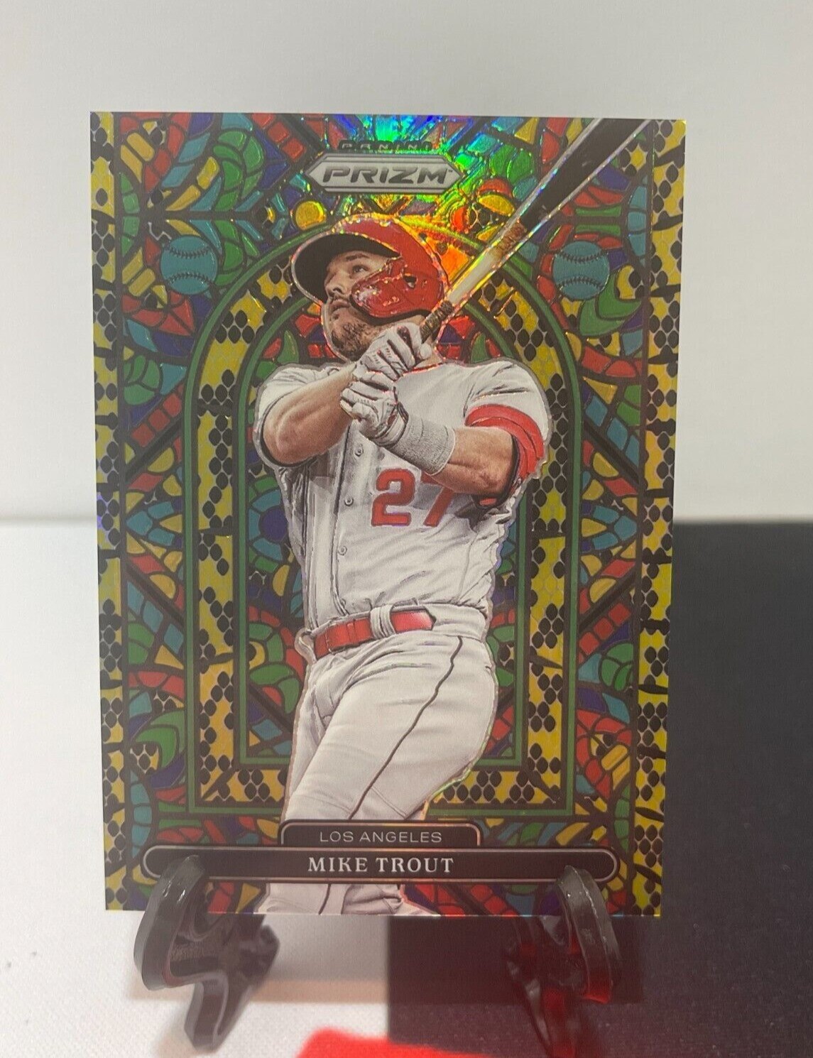 2022 Panini Prizm Mike Trout Stained Glass Snakeskin #'d /50 🔥🔥🔥