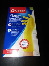 O-Cedar Playtex Handsaver Durable Rubber Gloves, 10 PAIR MEDIUM Yellow. QTY 1-14