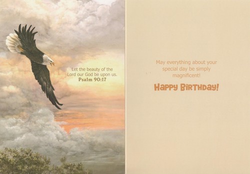 Birthday Eagle Wings Wildlife Christian Religious With Scripture Greeting Card - Picture 12 of 16
