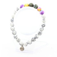Armband Perlen TüRkis Afrikanischer + Jaspis Violett Blau Gelb Made In Germany