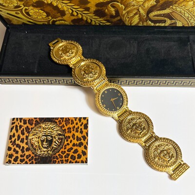 VINTAGE GIANNI VERSACE Signature MEDUSA Bracelet Watch Gold G10