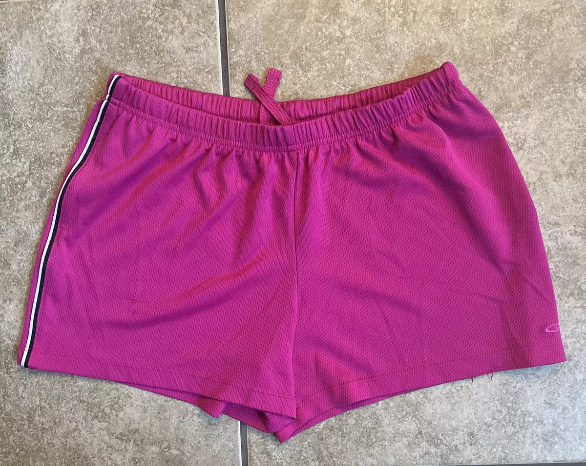 Women s Champion Pink Mesh Running Shorts White Stripe Size XS