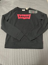 Levi's Women's The Graphic Classic Crew Sweatshirt Small S Black Pullover