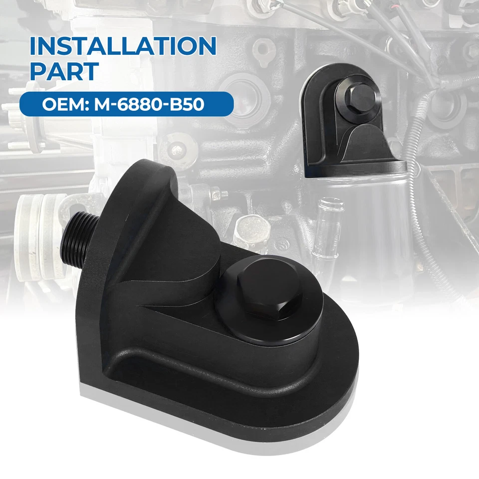 For Ford M-6880-B50 90 Degree Billet Engine Oil Filter Adapter Black Foto 4 de 4