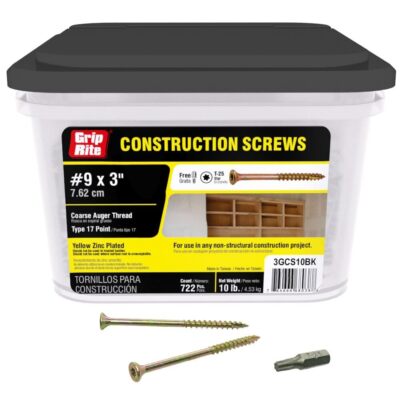 10lb Bucket Gold Screws T25 Star Drive Type 17 Point Flat Head Coarse Thread
