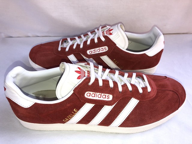 adidas gazelle burgundy and gold