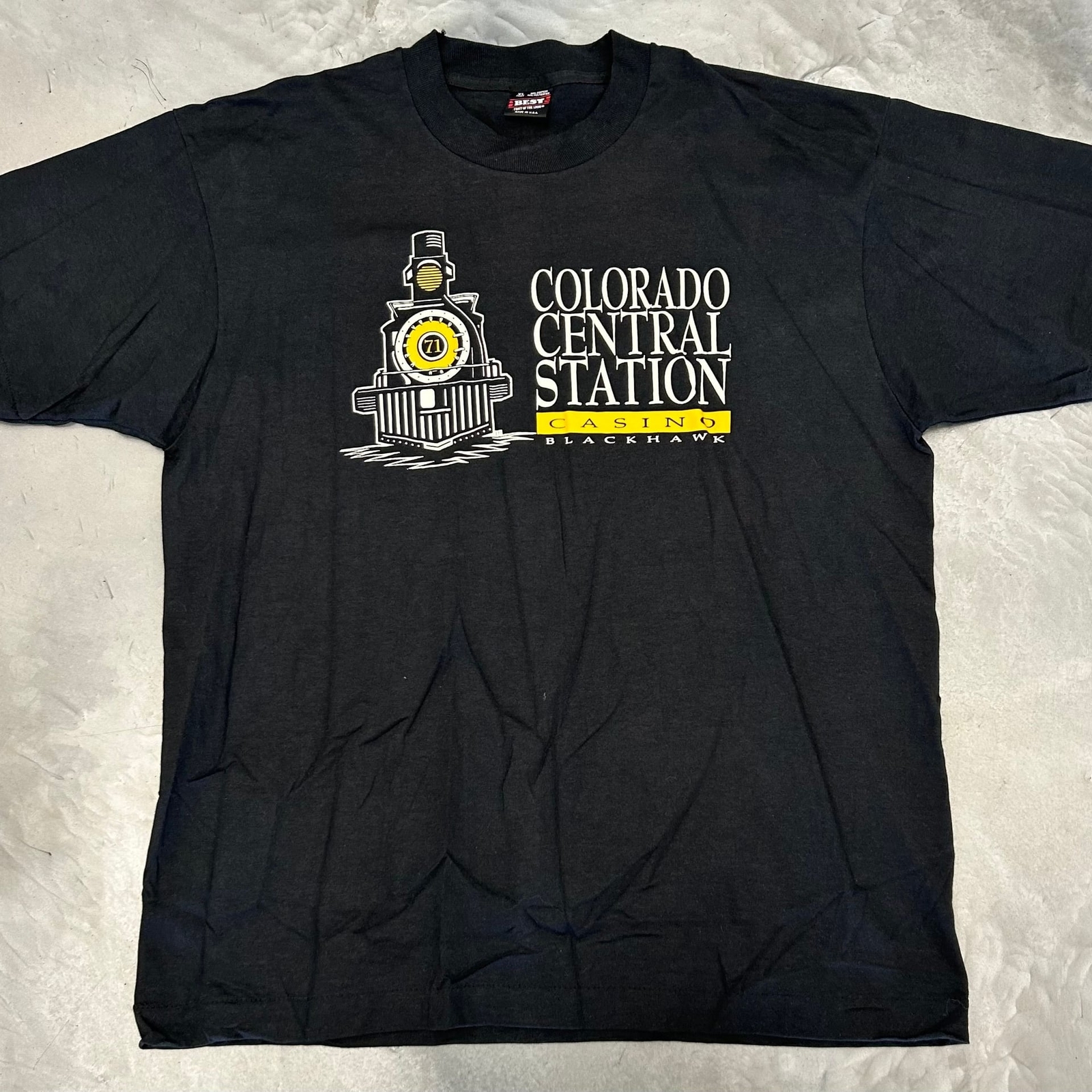 ALTRA T shirt vintage anni 90 stazione centrale Colorado adulto nera grande L punto singolo