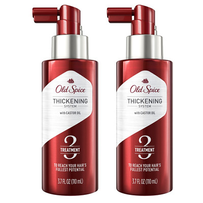 Old Spice Thickening Hair Treatment with Castor Oil - 2 Pack (3.7 fl oz Each)