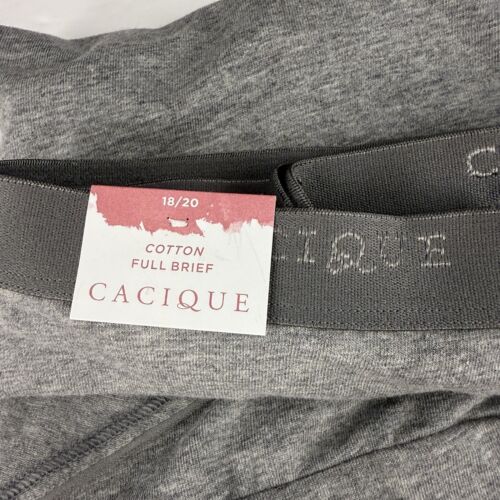 NWT CACIQUE COTTON FULL BRIEF PANTIES IN GRAY SIZE 18/20 Comfy Underwear Undies - Picture 3 of 4