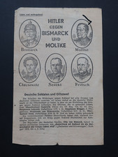 Orig. Russisches Flugblatt, Hitler gegen Bismarck und Moltke, WW2
