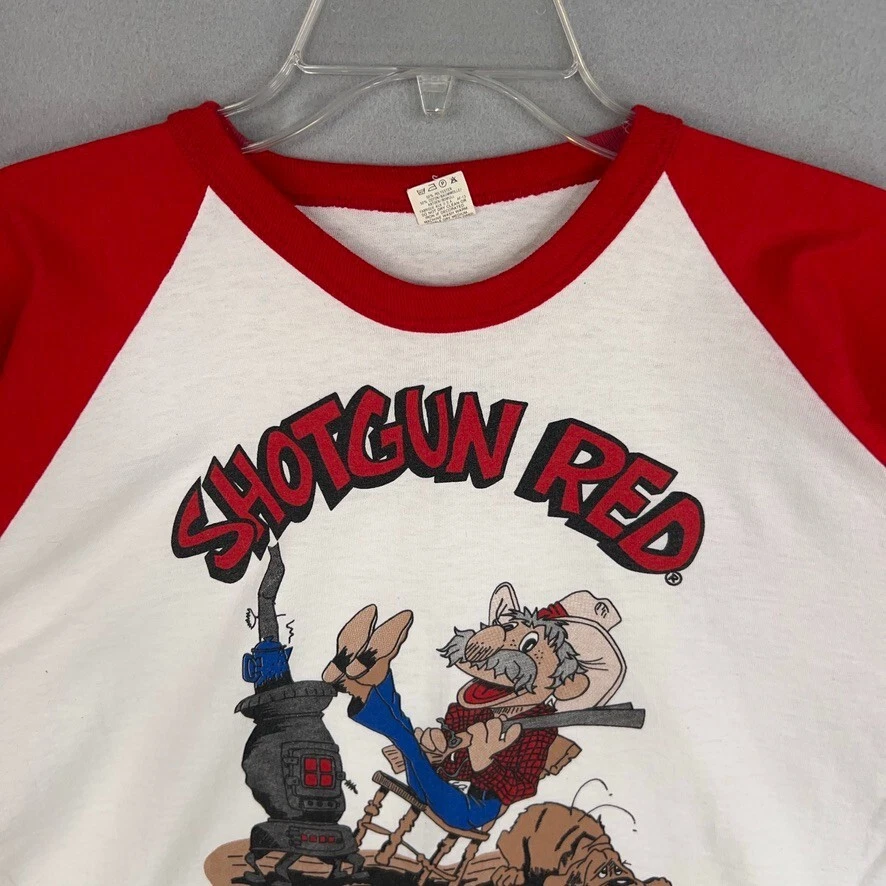 Camiseta de béisbol raglán Opryland Nashville grande roja escopeta vintage para hombre 1988 Foto 3 de 4